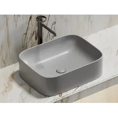 Умывальник чаша Ceramica Nova накладная прямоугольная (цвет Серый Матовый) Element 505*380*150мм