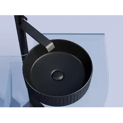 Умывальник чаша Ceramica Nova накладная круглая (цвет Черный Матовый) Element 360*360*115мм