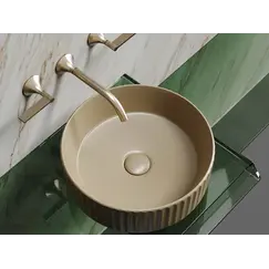 Умывальник чаша Ceramica Nova накладная круглая (цвет Капучино Матовый) Element 360*360*115мм