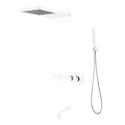 Душевая система с термостатическим смесителем и изливом Boheme FUSION 131-2-MW MATT WHITE
