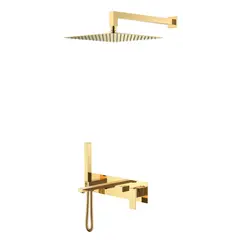 Душевая система встраиваемая  Boheme Qubic 474-G Shinny Gold
