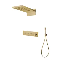 Душевая система скрытого монтажа со смесителем верхним и ручным душем BOHEME FUSION 130-G золото