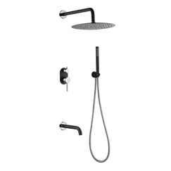 Душевая система со смесителем встраиваемая Boheme Uno 464-2-BCR Черный Хром