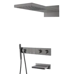 Встраиваемая  душевая система Boheme ZODIAC 133-2-GM антрацит