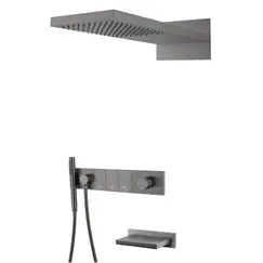 Встраиваемая  душевая система  Boheme ZODIAC 132-2-GM антрацит
