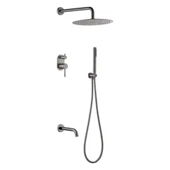 Душевая система встраиваемая  Boheme UNO 464-2-GM антрацит матовая