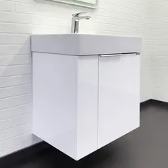 Подвесная тумба-умывальник Comforty Асти-60П белый глянец с раковиной CF3WL032