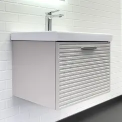 Тумба-умывальник Comforty Касабланка-60/80 серый шёлк с раковиной