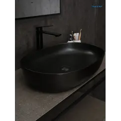 Накладная черная матовая раковина для ванной Gid Bm1348