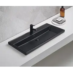 Встраиваемая сверху черная матовая раковина для ванной Gid Bm5510s