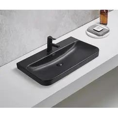Встраиваемая сверху черная матовая раковина для ванной Gid Bm9580s