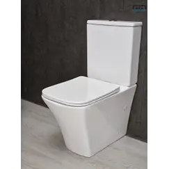 Напольный унитаз белый безободковый микролифт дюропласт Gid Tn2184 (+GEBERIT)