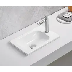 Встраиваемая сверху белая раковина для ванной Gid N3340