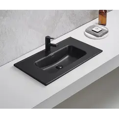 Встраиваемая сверху черная матовая раковина для ванной Gid Bm9080s