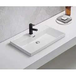 Встраиваемая сверху белая раковина для ванной Gid 5560s