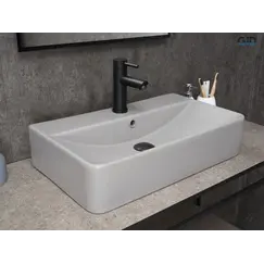 Накладная серая матовая раковина для ванной Gid Gm1344