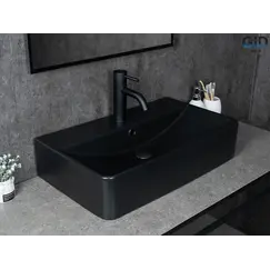 Накладная черная матовая раковина для ванной Gid Bm1344