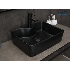 Накладная черная матовая раковина для ванной Gid Bm9091