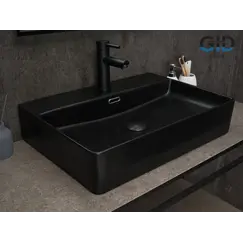 Накладная черная матовая раковина для ванной Gid Bm9256