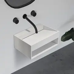 Тумба с раковиной ABBER Stein AS2645 подвесная, белая матовая