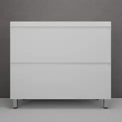 Тумба напольная Style line  "Манхэттен 100/80/70/60" ЭМАЛЬ с раковиной ASTI, 2 ящика, PLUS, белый матовый