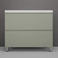 Тумба напольная Style line "Манхэттен 100/80/70/60" ЭМАЛЬ с  раковиной ASTI , 2 ящика ,PLUS ,олива