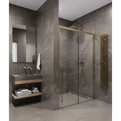 Timo Душевая дверь TDSS-/17C-8L/R, раздвиж , проф мат золото, стекло проз 8 мм