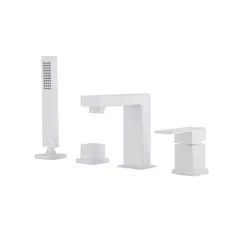 Смеситель ABBER Daheim AF8213W на борт ванны, белый матовый