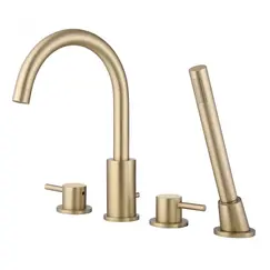 Смеситель ABBER Wasser Kreis AF8113G на борт ванны, золото матовое