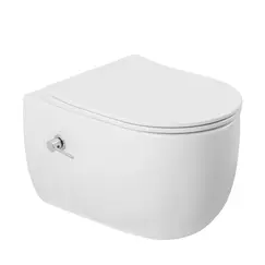 Унитаз-биде ABBER Bequem AC1104TNS подвесной белый, безободковый, смыв торнадо