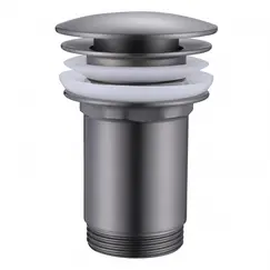 Донный клапан ABBER AF0010NG с переливом, клик-клак, никель