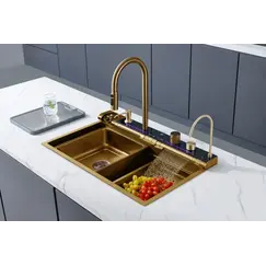 Многофункциональная мойка Ceruttispa GLORIA Pro nano gold (золото) из нержавеющей стали, кухонная