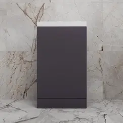 Тумба напольная "МОНО 50" с раковиной ASTI 50, графит нубук