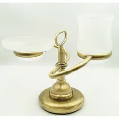 Stil Haus Elite  настольные стеклянные мыльница + стакан   бронза