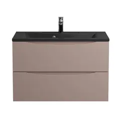 Тумба с черной раковиной подвесная BelBagno MARINO 80 Capucino Lucido