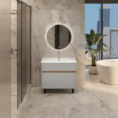 Тумба напольная 1Marka Mona  2ящика, агатовый серый