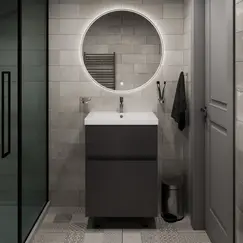 Тумба напольная 1Marka Aris 2ящика, антрацит/монолит дарк