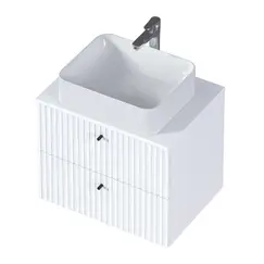 Тумба подвесная 1Marka Desire  2ящика монолит айсберг/найт/эмаль белая