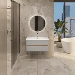 Тумба подвесная 1Marka Mona  2ящика, агатовый серый