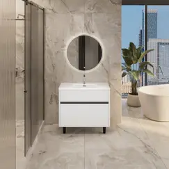 Тумба напольная 1Marka Mona  2ящика, белый