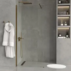 Душевая перегородка WasserKRAFT Rur 30W PG прозрачное/глянц.золото