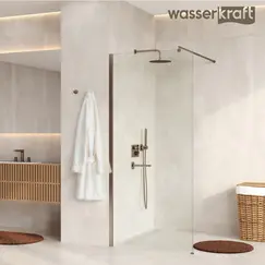 Душевая перегородка WasserKRAFT Rur 30W RG прозрачное/розовое золото