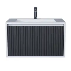 Тумба подвесная  Uperwood Next Premium  белая/графит, 1/2 ящика