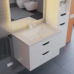 Тумба  подвесная Uperwood Modul  белая/графит