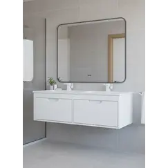 Тумба под двойную раковину Uperwood Modul 120 см, подвесная, матовая, белая