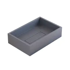 Раковина накладная бетонная Uperwood Angkor 60х40х15 см, прямоугольная, графит