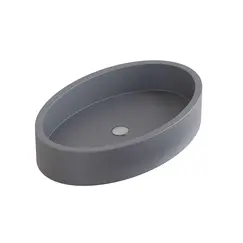 Раковина накладная бетонная Uperwood Rome 55х35х11 см, овальная, графит