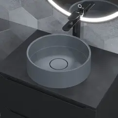 Раковина накладная кварцевая Uperwood Tanos Quartz 35 см, серая (бетон)