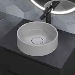 Раковина  накладная кварцевая Uperwood Tanos Quartz 35 см, белая (жасмин)