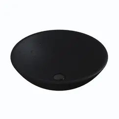 Раковина накладная бетонная Uperwood Sfera 40х40х12 см, круглая, черная